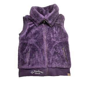 The Broadmoor Sherpa Womens Vest Size Large Purple High Collar MRSP $90